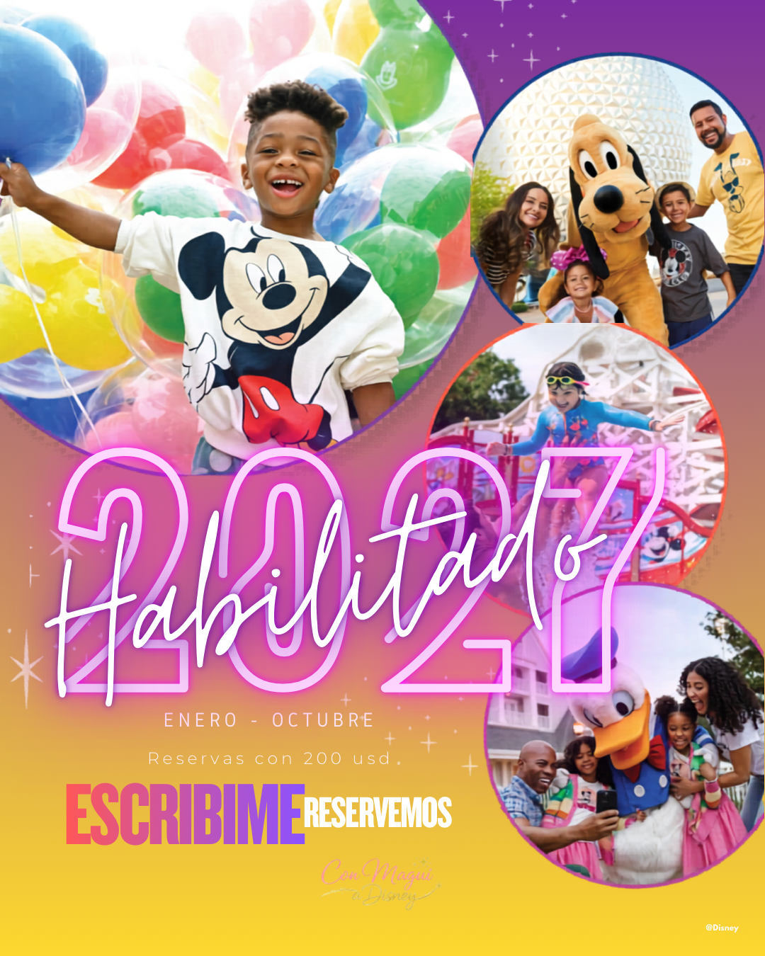 Paquetes vacacionales Disney 2027